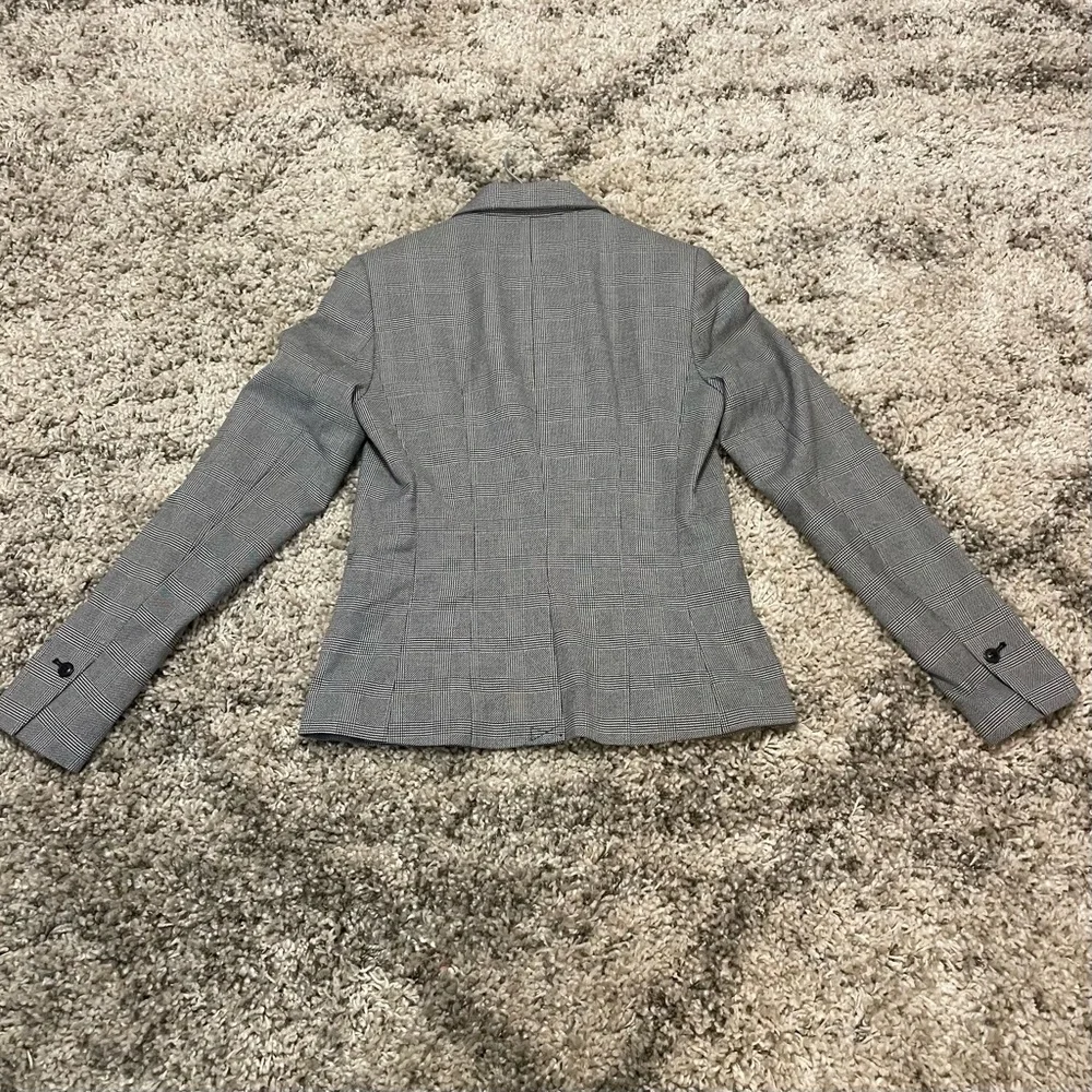H&M Women’s Gray Houndstooth Plaid‎ Blazer Size 6